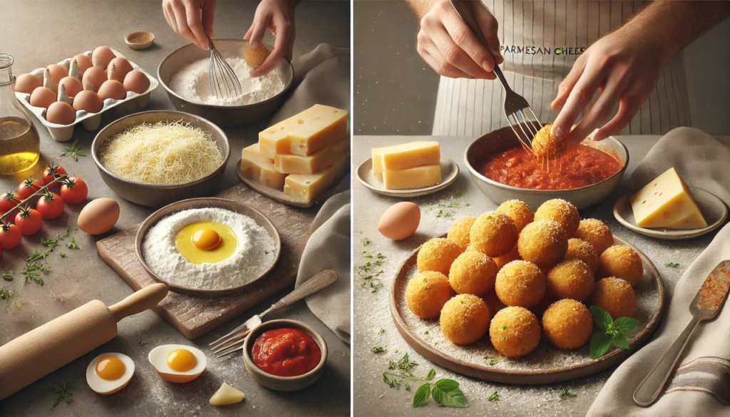 Parmesan cheese buñuelos