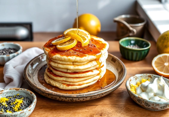 Pancakes de Limón y Semillas de Amapola: Receta Fácil y Deliciosa