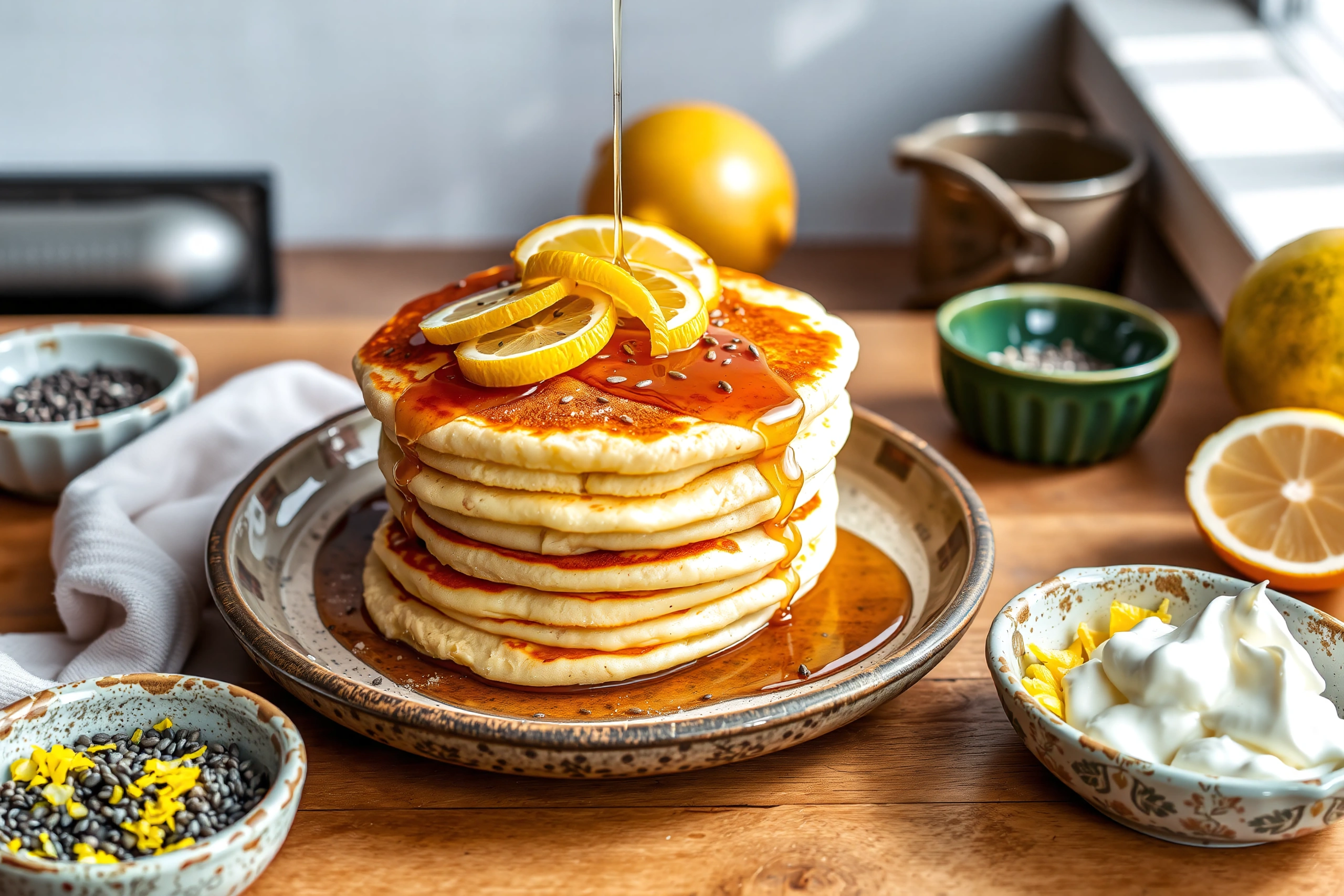 Pancakes de Limón y Semillas de Amapola: Receta Fácil y Deliciosa