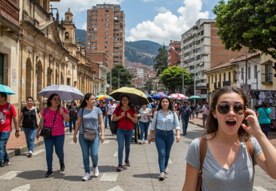 Influencer argentina sorprende a Bogotá: ¿Por qué usan sombrilla?