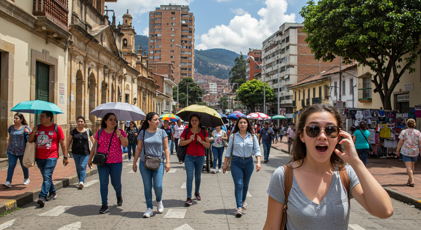 Influencer argentina sorprende a Bogotá: ¿Por qué usan sombrilla?