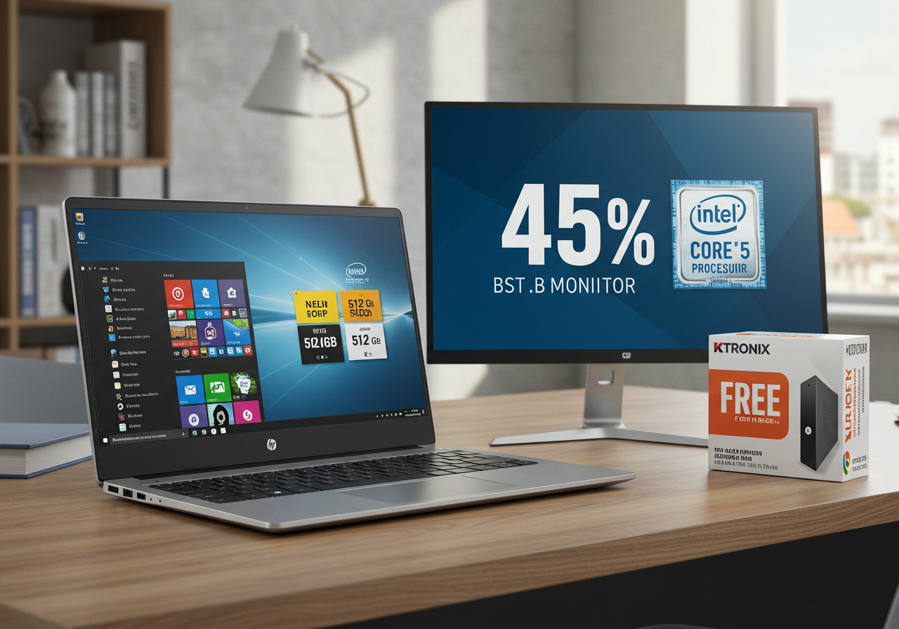 Portátil HP con 45% de Descuento en Ktronix + Monitor Gratis