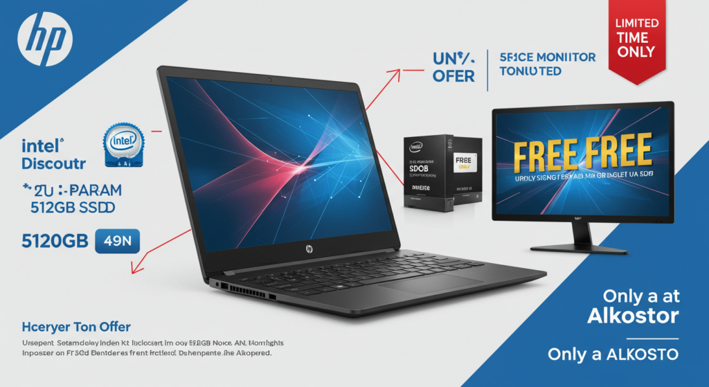 Portátil HP con 40% de Descuento y Monitor Gratis en Alkosto