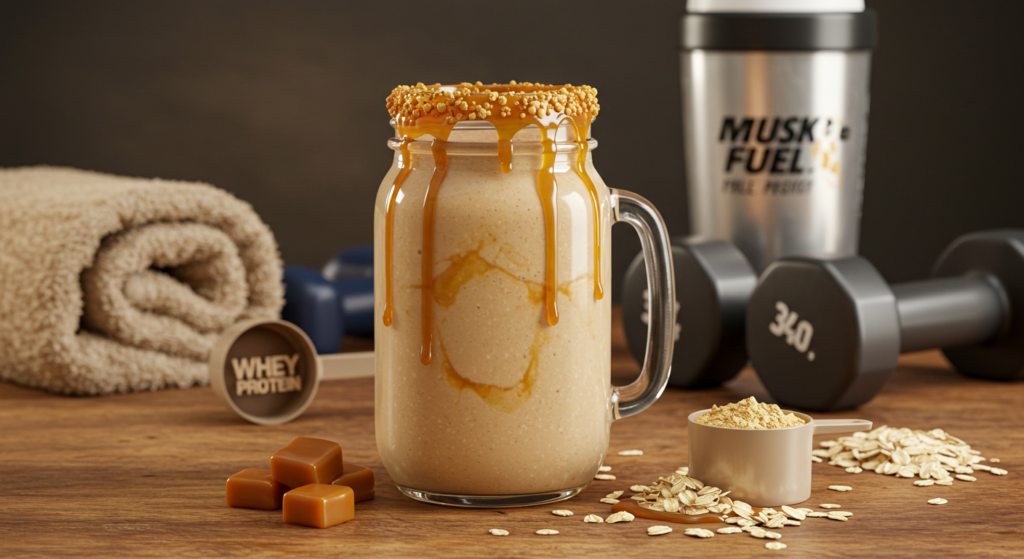 Licuado de Proteína con Cajeta y Avena para Ganar Músculo