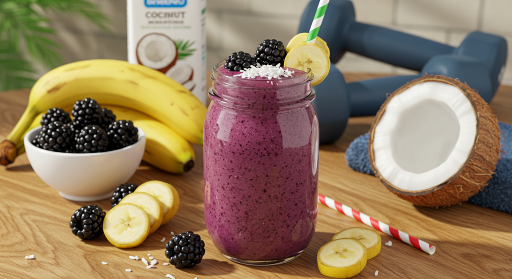 Licuado de Moras y Plátano para Ganar Masa Muscular